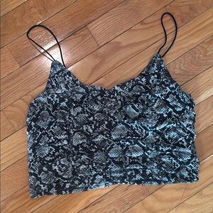 Garage Monochrome Snake Pattern Top